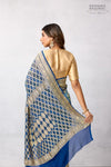 Shaded Blue Banarasi Georgette Bandhani Saree