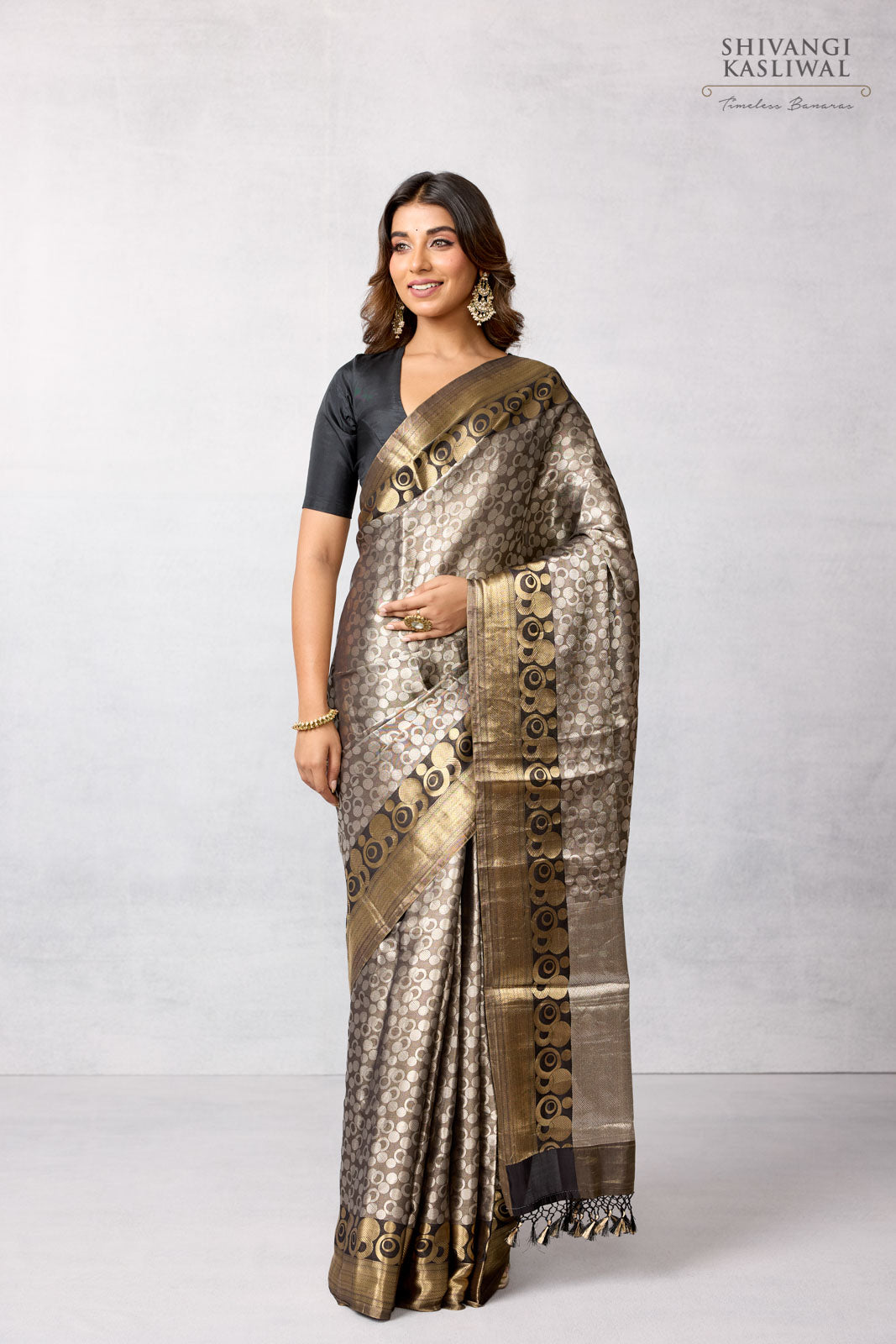 Black Handwoven Banarasi Silk Saree