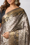 Black Handwoven Banarasi Silk Saree