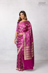 Magenta Purple Handwoven Banarasi Kadhua Silk Saree