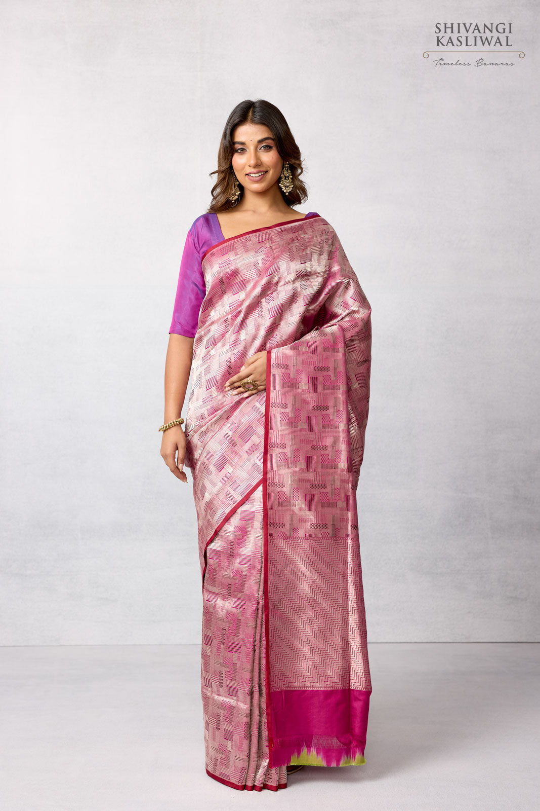 Magenta Pink Handwoven Banarasi Silk Saree