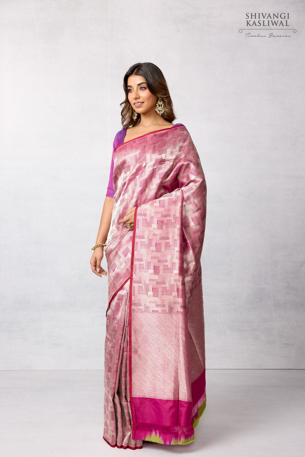 Magenta Pink Handwoven Banarasi Silk Saree