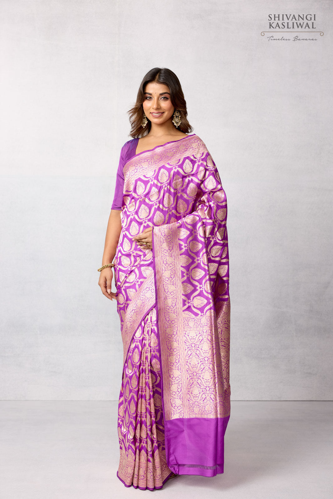 Magenta Pink Handwoven Banarasi Silk Saree