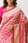 Fuchsia Pink Handwoven Banarasi Silk Saree