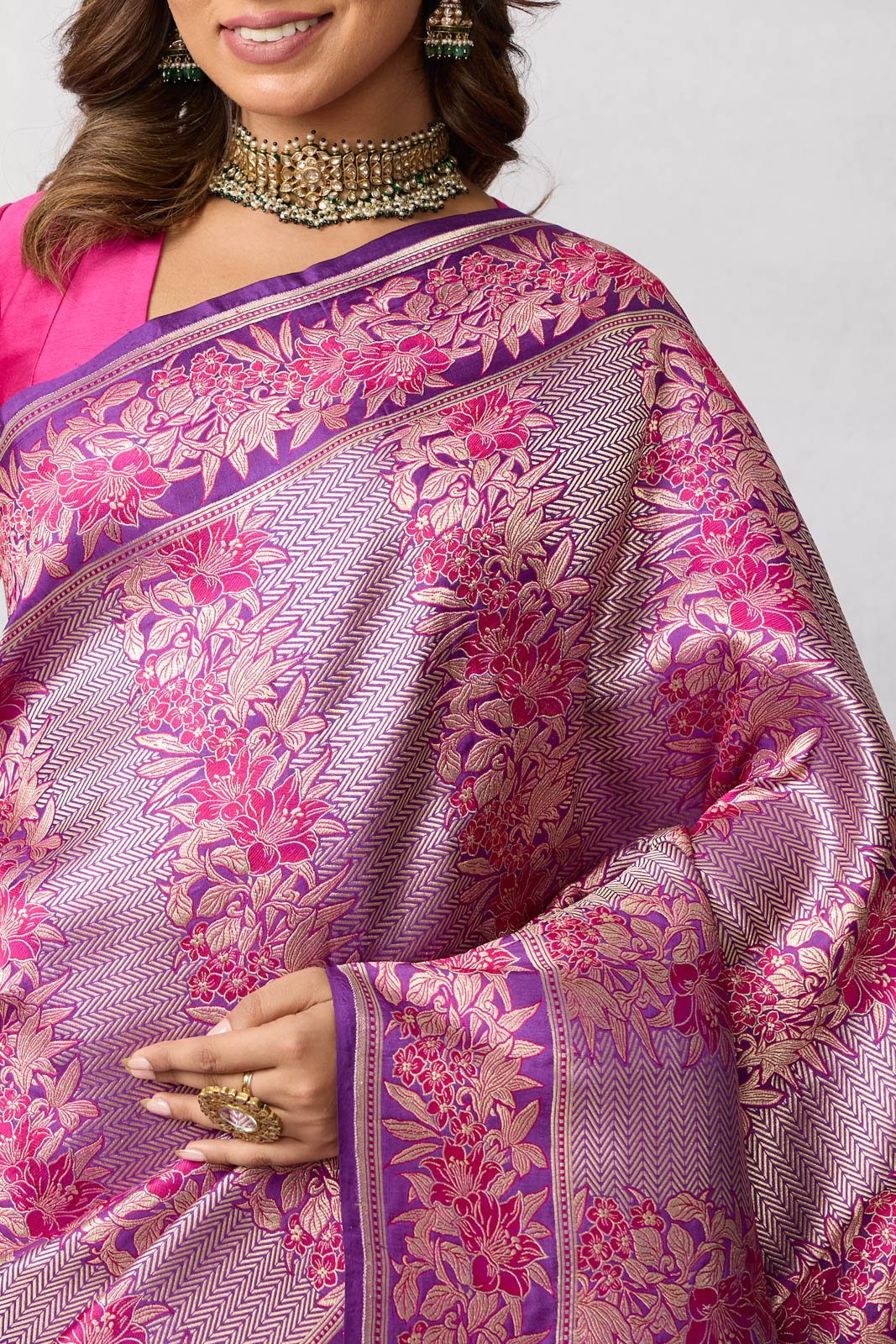 Purple Handwoven Banarasi Silk Saree