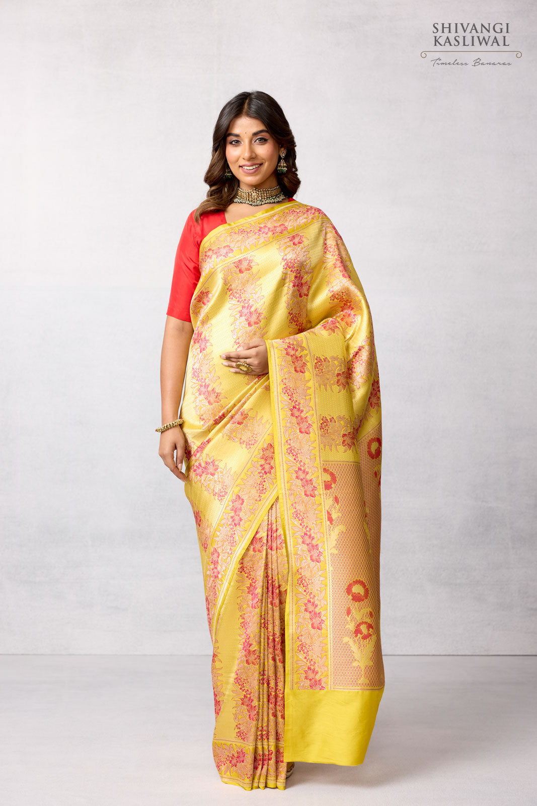 Yellow Handwoven Banarasi Silk Saree
