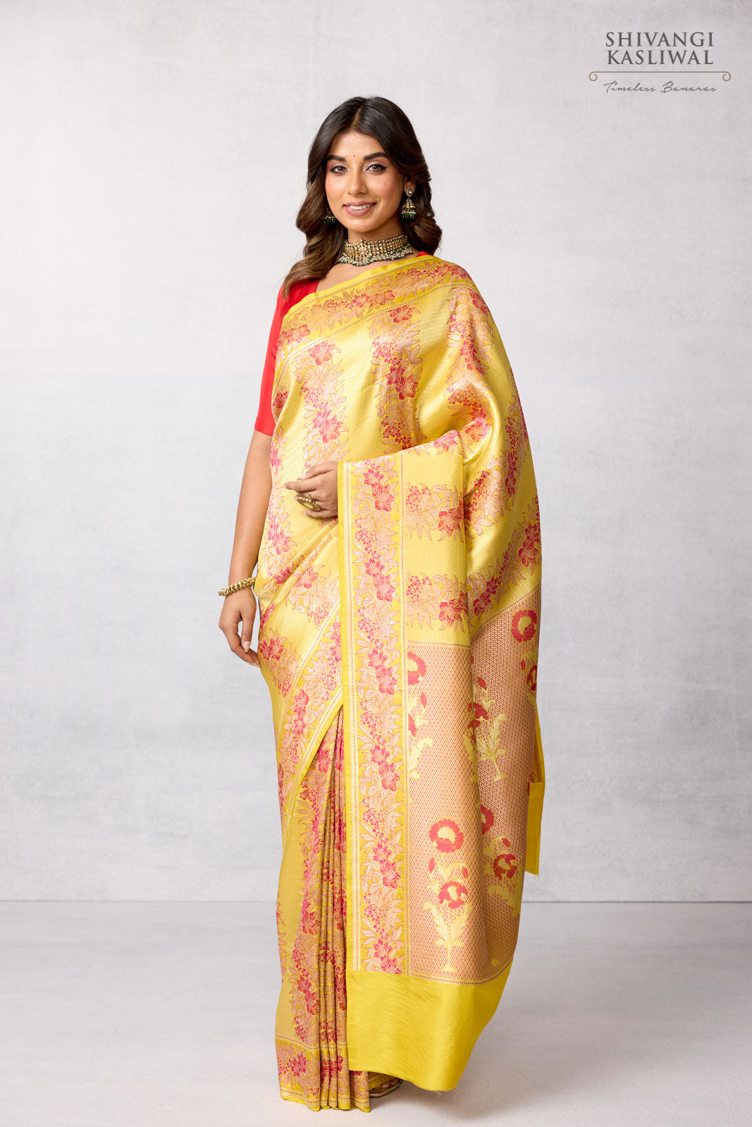 Yellow Handwoven Banarasi Silk Saree