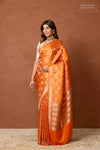 Orange Handwoven Banarasi Kadhua Silk Saree