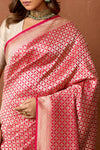 Fuchsia Pink Handwoven Banarasi Silk Saree