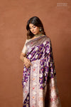 Purple Handwoven Banarasi Silk Saree