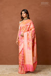 Peach Dual Tone Handwoven Banarasi Silk Saree