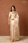 Beige Handwoven Banarasi Tissue Silk Saree