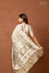 Grey Handwoven Banarasi Net Tissue Silk Saree