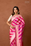 Pink Dual Tone Handwoven Banarasi Silk Saree