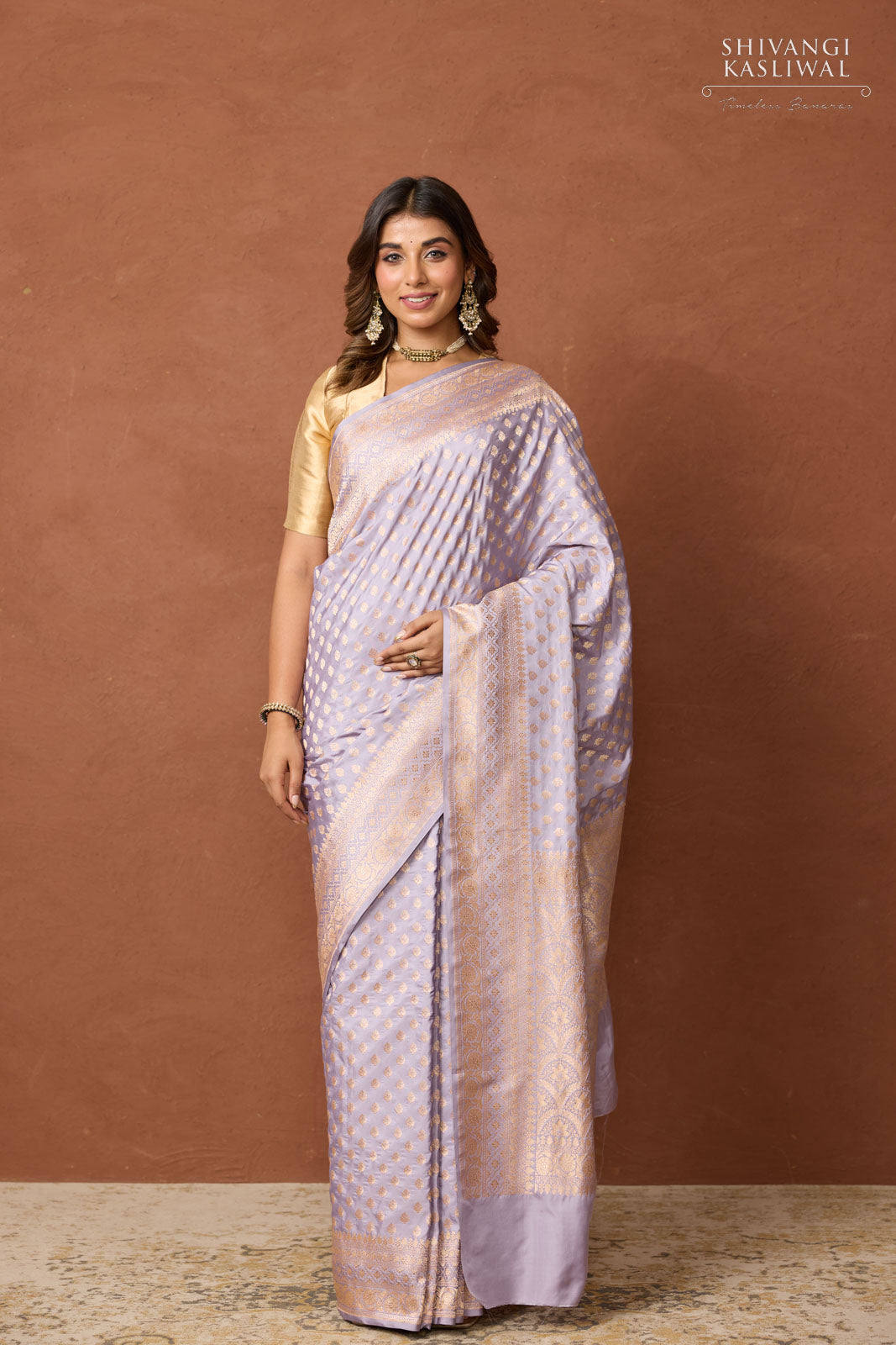 Lavender Handwoven Banarasi Silk Saree