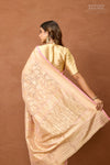 Beige Handwoven Banarasi Net Tissue Silk Saree