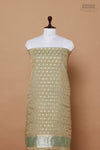 Pista Green Handwoven Banarasi Tissue Silk Suit Piece