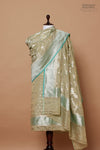 Pista Green Handwoven Banarasi Tissue Silk Suit Piece