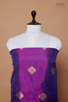 Magenta Purple Handwoven Banarasi Silk Suit Piece