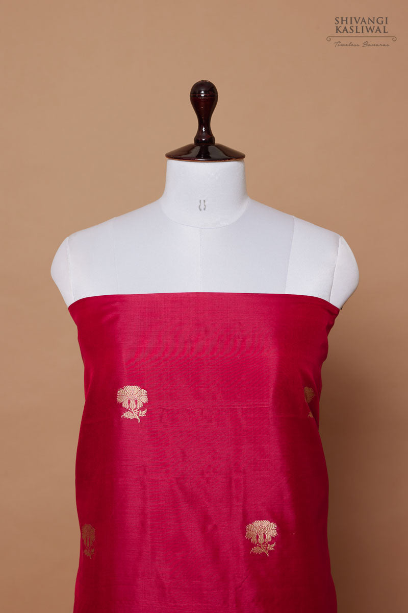 Pink Dual Tone Handwoven Banarasi Silk Suit Piece