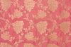 Peach Pink Handwoven Banarasi Silk Fabric