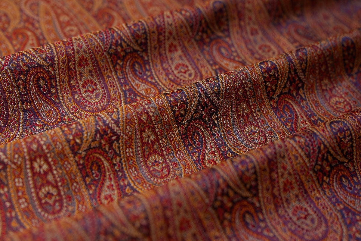 Navy Blue Handwoven Tanchoi Silk Fabric