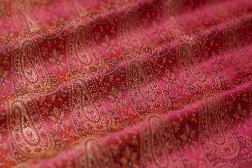 Fuchsia Pink Handwoven Tanchoi Silk Fabric