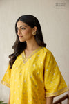 Yellow Banarasi Chiniya Silk Choga Set