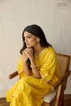 Yellow Banarasi Chiniya Silk Choga Set