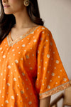 Orange Banarasi Chiniya Silk Choga Set