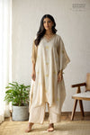 Beige Banarasi Tussar Silk Kaftan