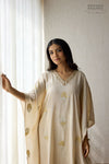 Beige Banarasi Tussar Silk Kaftan