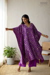 Purple Banarasi Chiniya Silk Kaftan