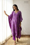 Purple Banarasi Chiniya Silk Kaftan