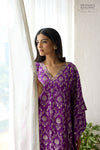 Purple Banarasi Chiniya Silk Kaftan