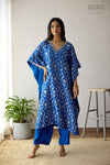 Royal Blue Banarasi Chiniya Silk Kaftan