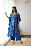 Royal Blue Banarasi Chiniya Silk Kaftan