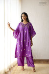 Purple Banarasi Chiniya Silk Choga Set