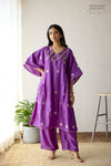 Purple Banarasi Chiniya Silk Choga Set