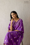 Purple Banarasi Chiniya Silk Choga Set