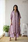 Lavender Banarasi Moonga Silk Kaftan