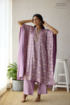 Lavender Banarasi Moonga Silk Kaftan