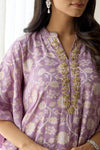 Lavender Banarasi Moonga Silk Kaftan