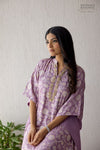 Lavender Banarasi Moonga Silk Kaftan