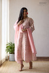 Baby Pink Banarasi Organza Silk Kurta Set