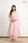 Blush Pink Banarasi Organza Silk Kurta Set