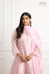 Blush Pink Banarasi Organza Silk Kurta Set