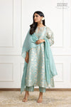 Powder Blue Banarasi Organza Silk Kurta Set