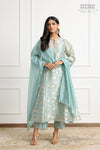 Powder Blue Banarasi Organza Silk Kurta Set