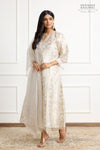 White Banarasi Organza Silk Kurta Set